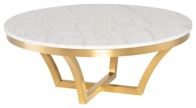 Azalia White Marble Coffee Table   Contemporary   Coffee Tables   by V.S.D Furniture  Houzz