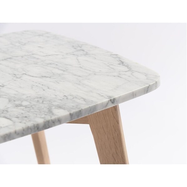 Carson Carrington Tangalund Rectangular Italian Carrara Marble Table - 21.5