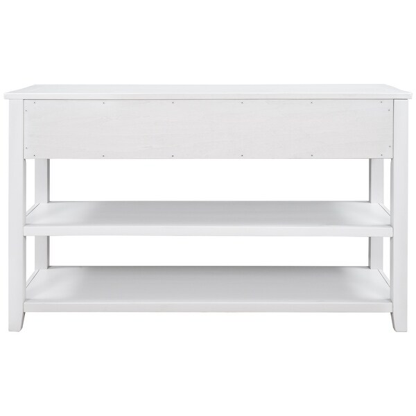 Retro Design Console Table with Two Open Shelves