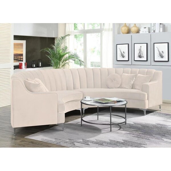 141'' Velvet Curve Sectional Sofa - 142