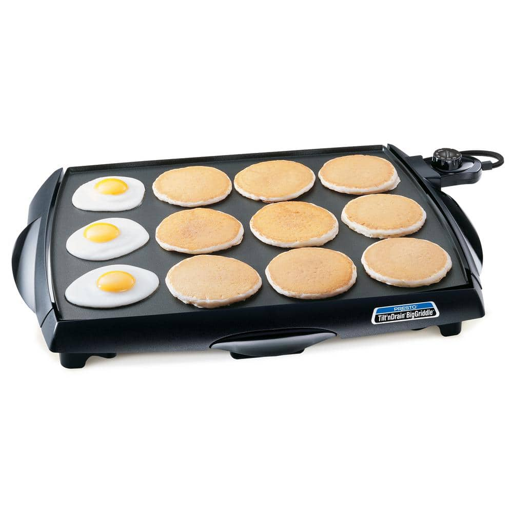 Presto Tilt 'n Drain 285 sq. in. Black Non-Stick Electric Griddle 07046