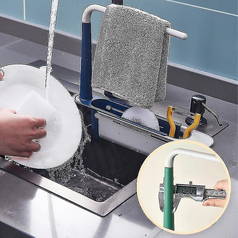 Convenience Sink Storage Rack Home Kitchen Scalable Sink Organizer Sponge Soap Scrubber Dishcloth