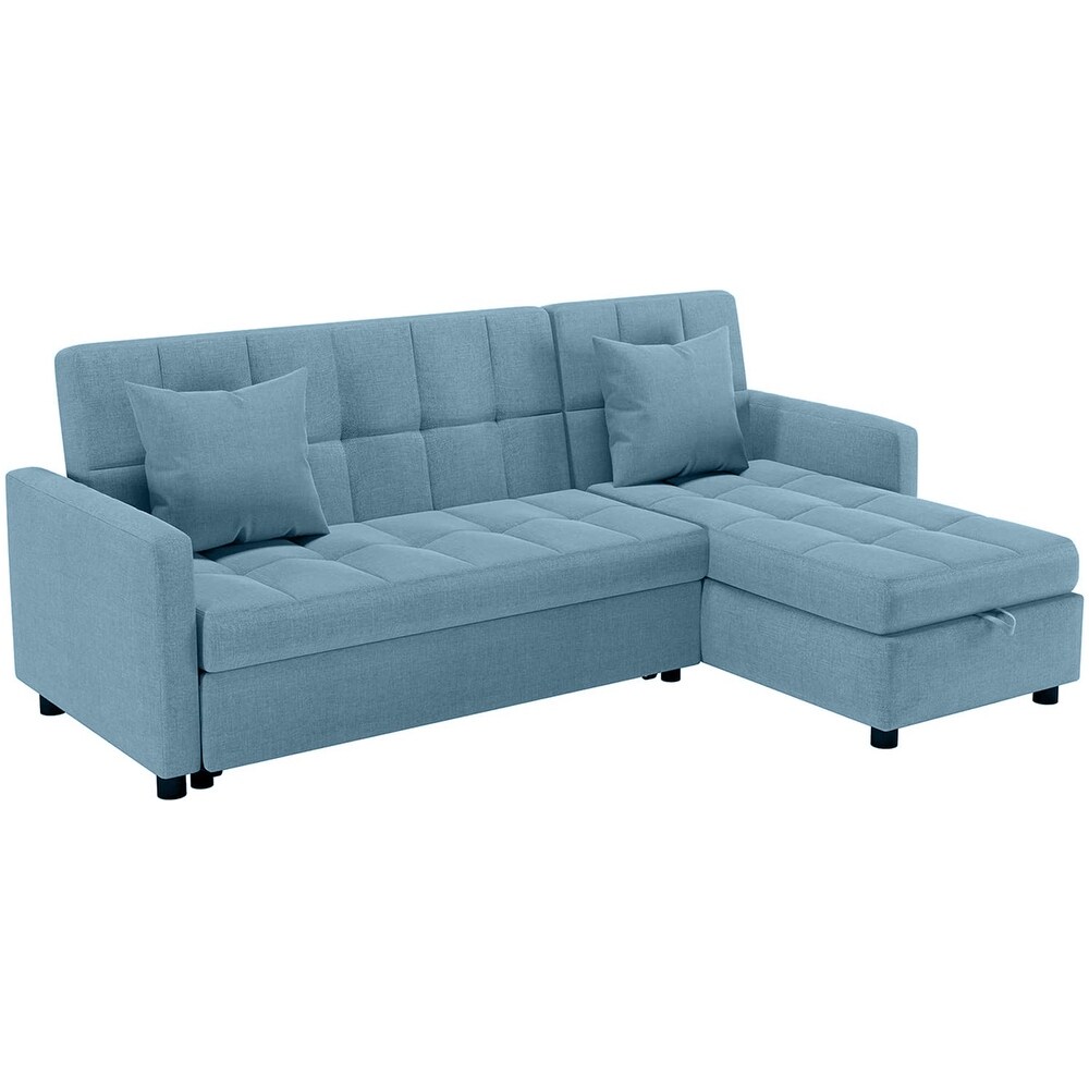 Reversible Sleeper Sectional Sofa with Storage Chaise