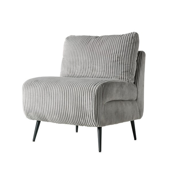 Nora by Ovis Fog Gray Armless Corduroy Accent Chair