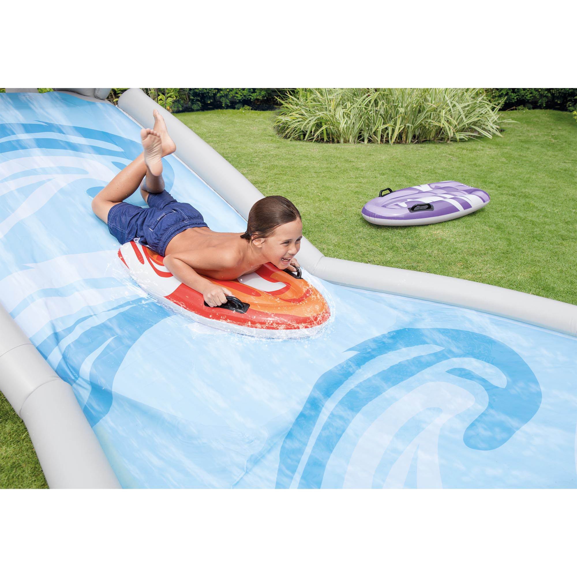 Intex Surf 'N Slide Inflatable Backyard Splash Water Slide w/ 2 Surf Riders