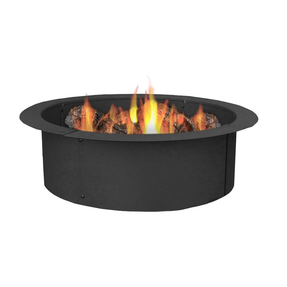 Fire Ring Durable Black Steel DIY Backyard Fire Pit Liner Rim   27\