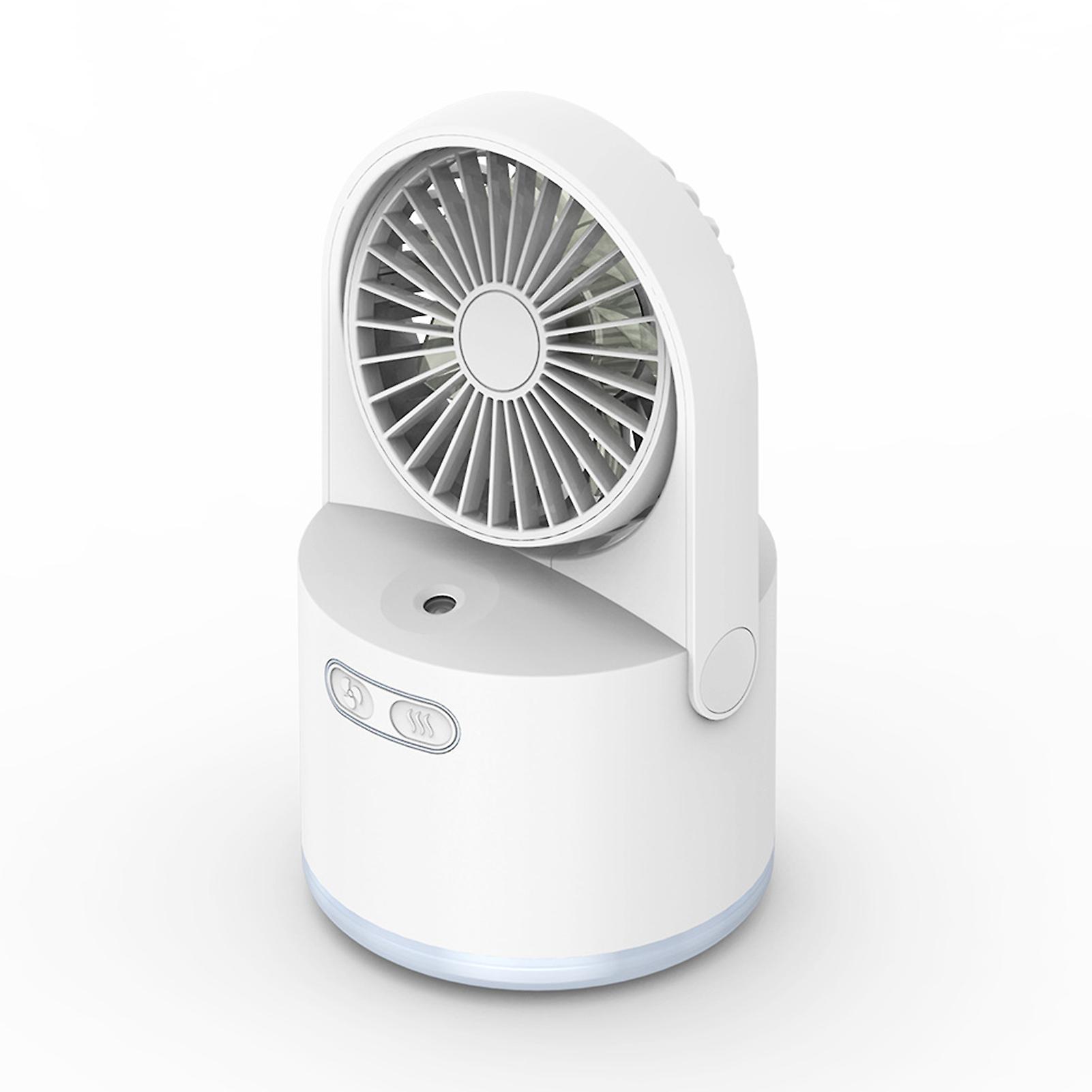 White 300ml Capacity Usb Mini Humidifier With Fan 7 Colors Leds Light Portable Desktop Air Misting Fan 3 Speeds Fan For Bedroom Office Desk Travel Car