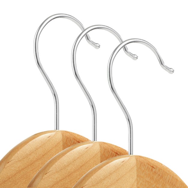 Casafield Wooden Suit Hangers Non slip Pant Bar amp Swivel Hook Set Of 10