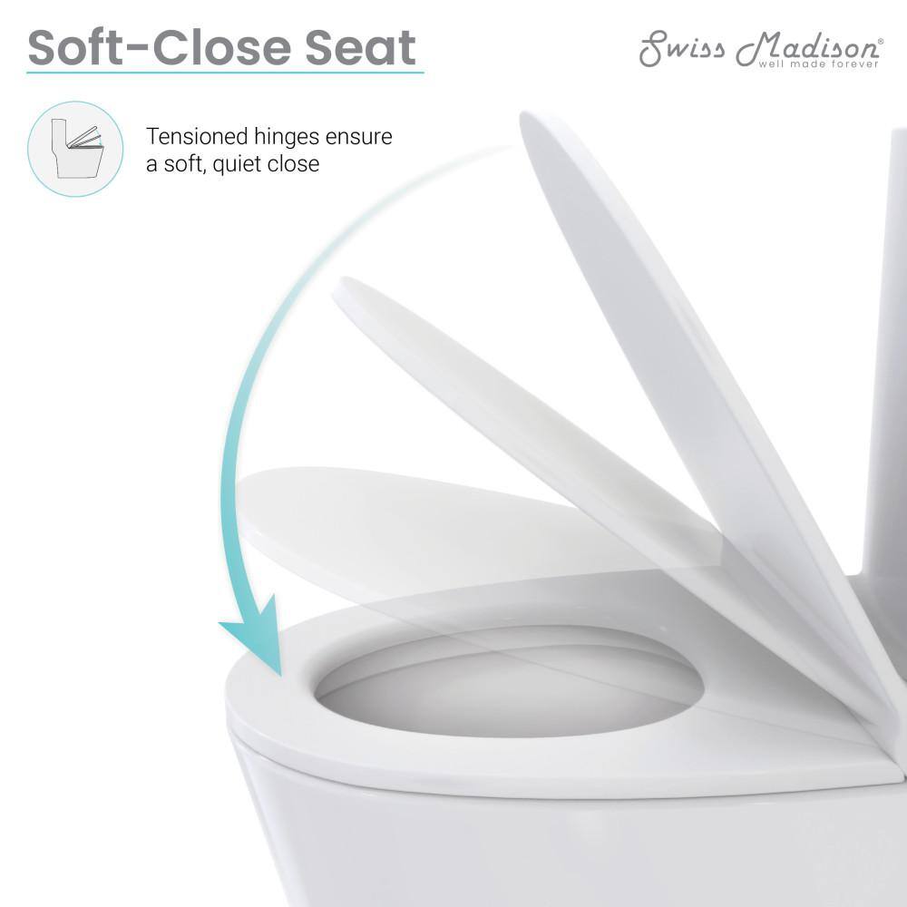 Swiss Madison Concorde 1-piece 1.28 GPF Single Flush Square Toilet in Glossy White Seat Included SM-1T105