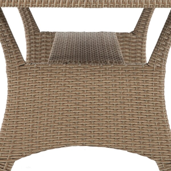 Decker Contemporary 57inch Wicker PlankStyle Outdoor Dining Table by MandL Co.