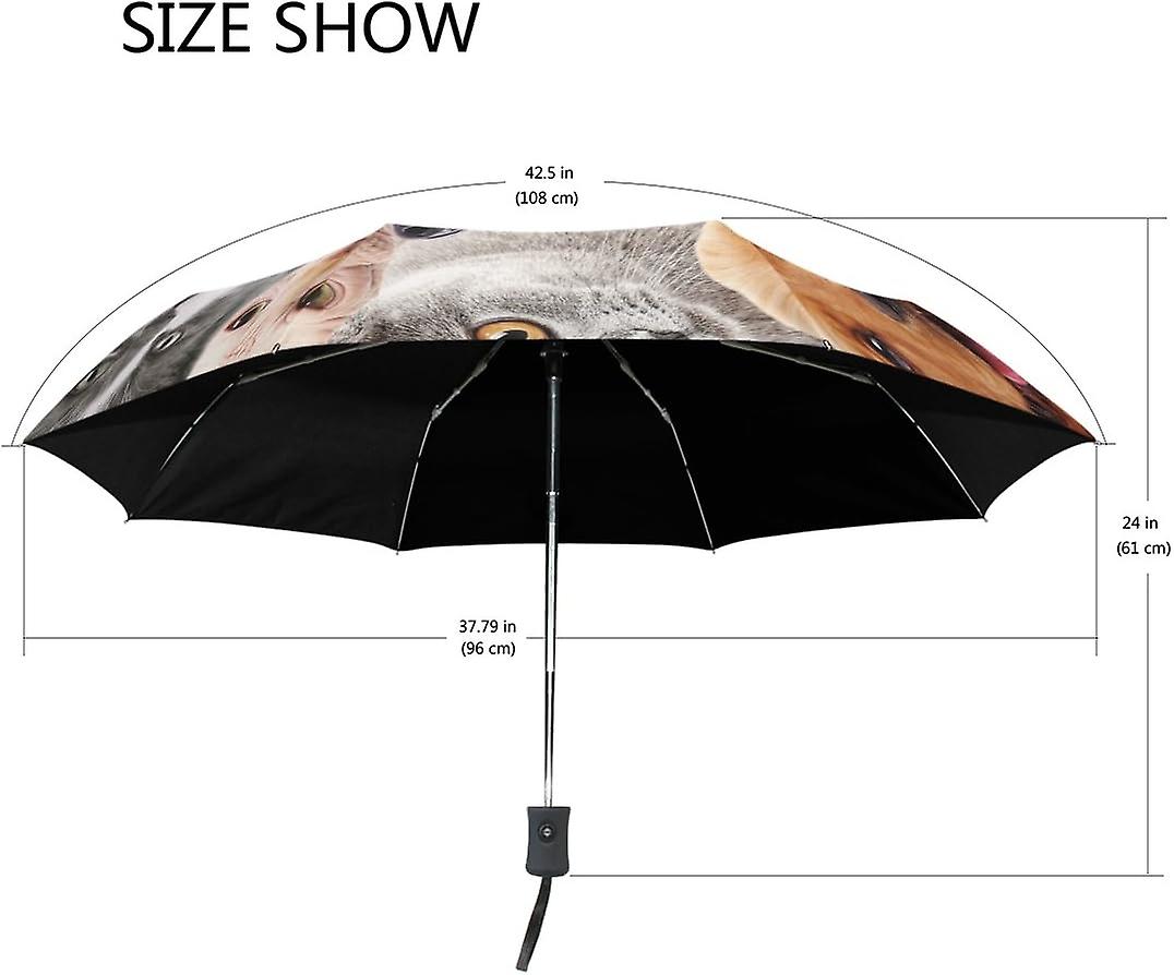 Rain Umbrella Automatic Windproof Foldable Umbrella Dog Cat Herd