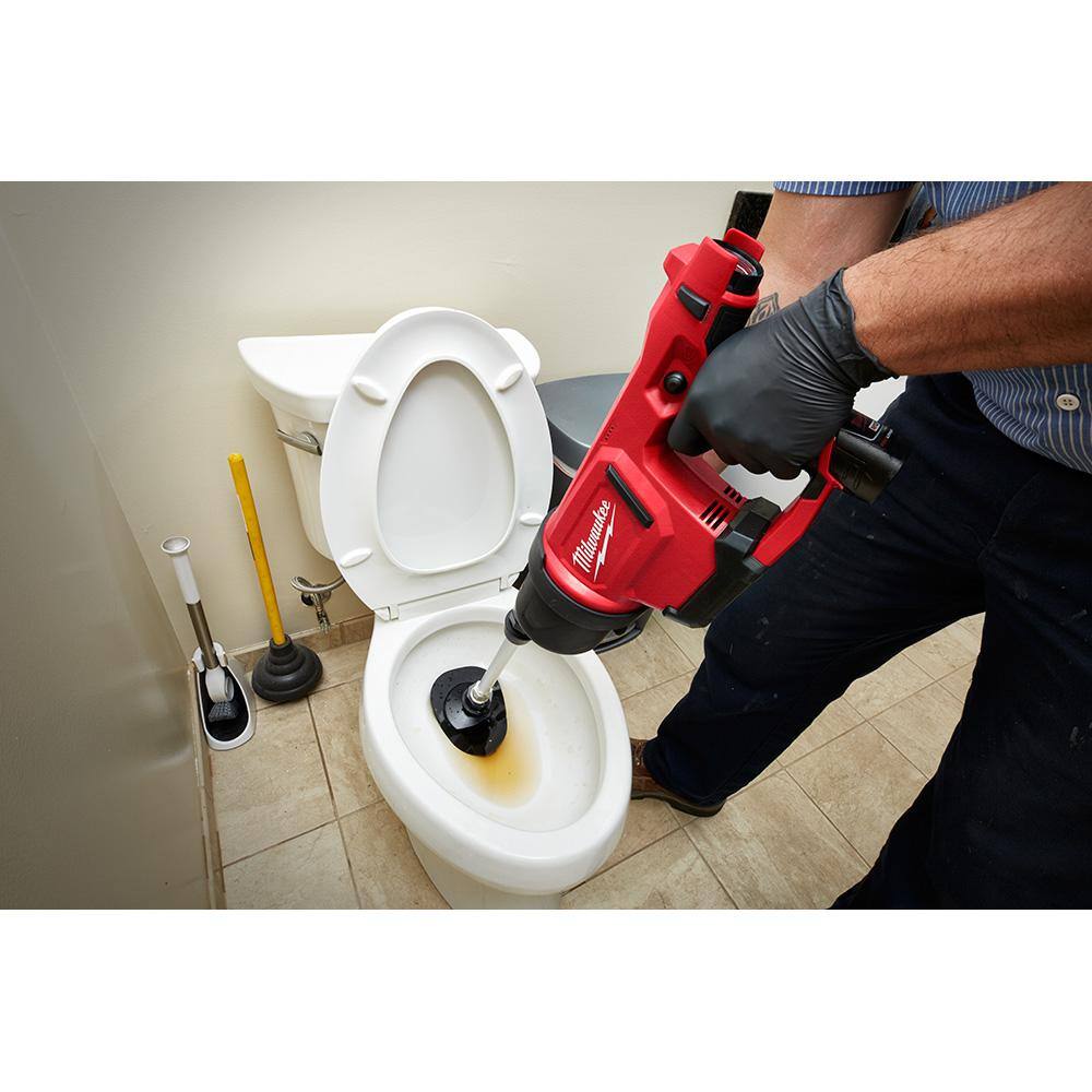 MW M12 12V Lithium-Ion Cordless Drain Cleaning Airsnake Air Gun Kit with 6.0 Ah Battery 2572B-21-48-11-2460