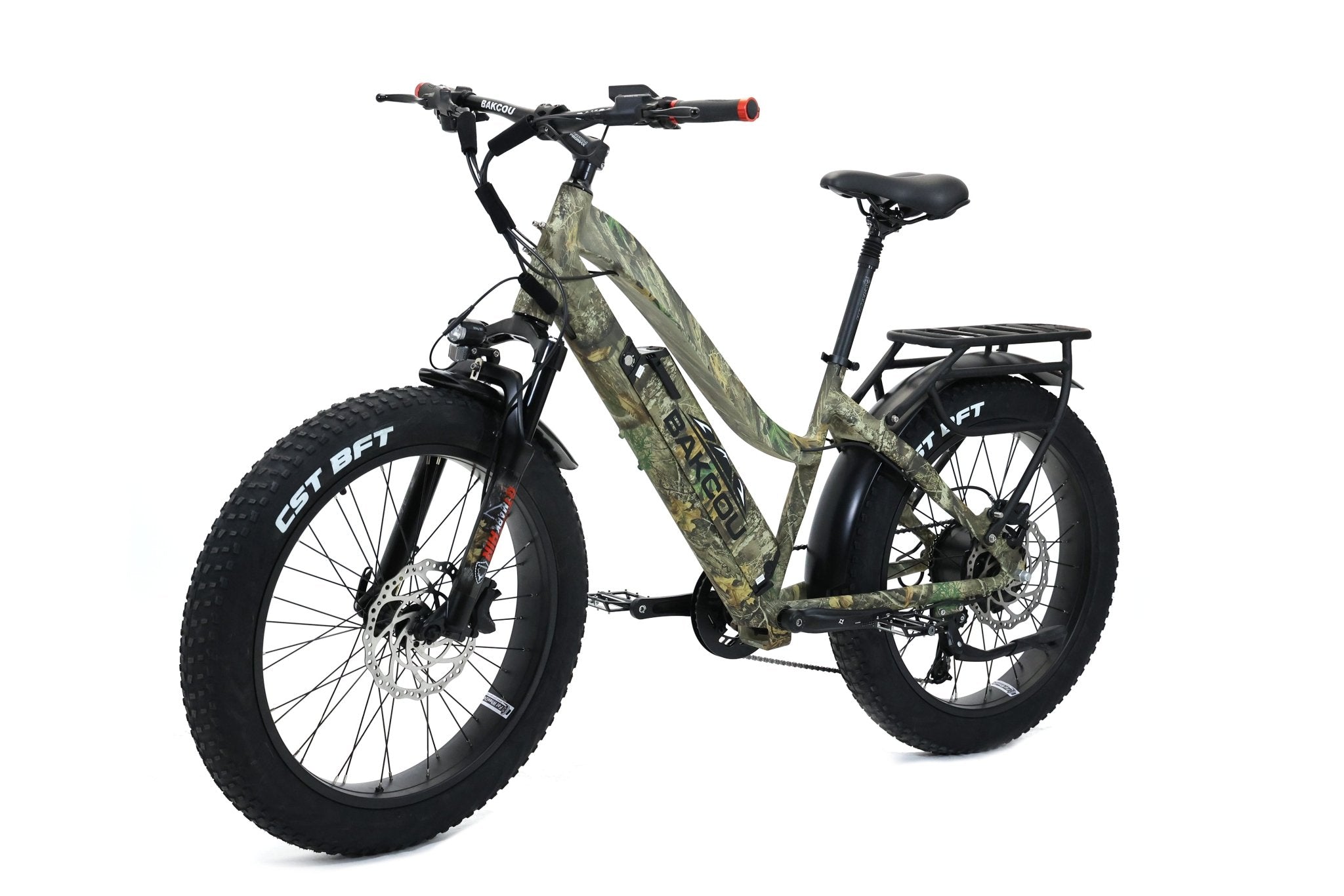 Bakcou Flatlander ST Frame Hunting Ebike Fat Tire Electric Mountain Bike 750w For Riders 5'6 and Shorter