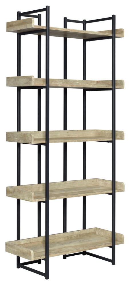 Picket House Peyton Bookshelf  Oak   Industrial   Bookcases   by Picket House  Houzz