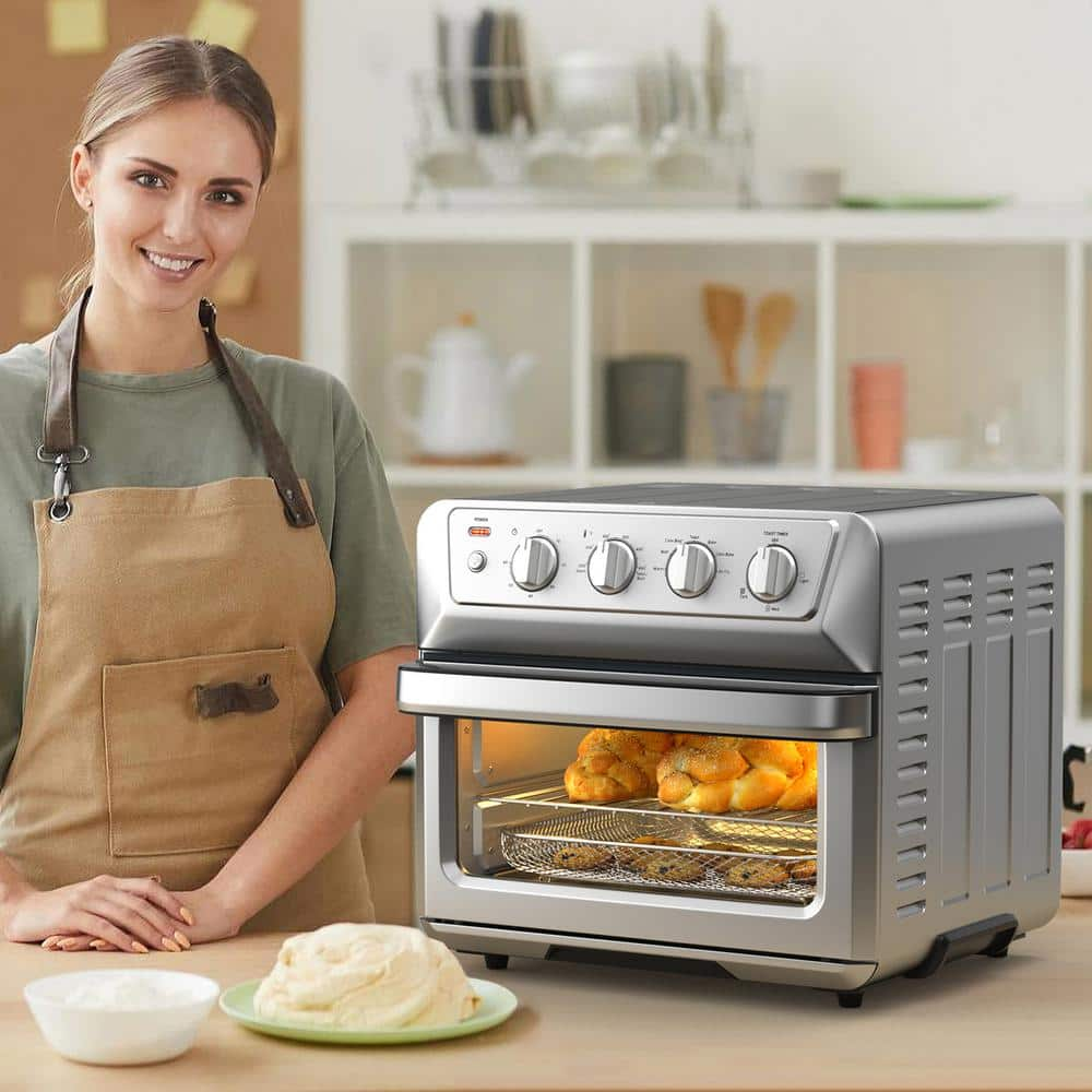 Gymax Electric Silver Air Fryer Oven Convection Oven Toaster w/21.5 QT Capacity GYM09347