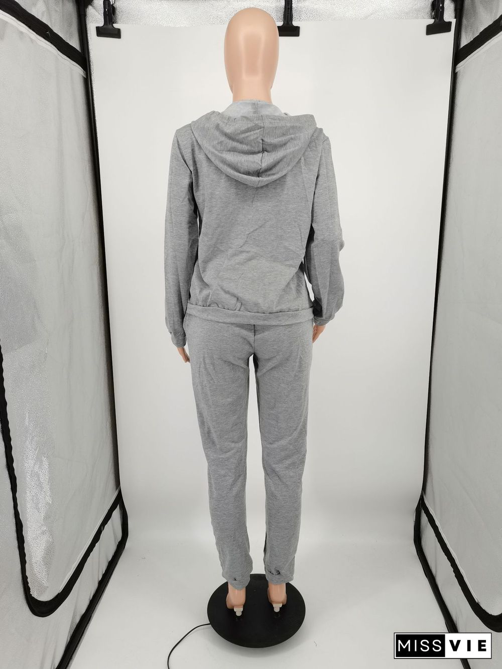 Zipper Hooded Sweatshirts Sport Pants Tracksuit