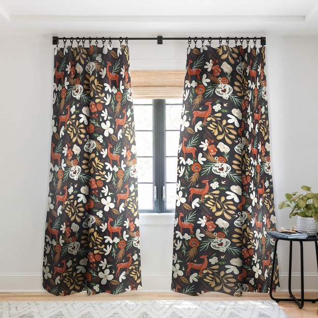 Marta Barragan Camarasa Christmas Holiday Night Iii Single Panel Sheer Window Curtain Deny Designs