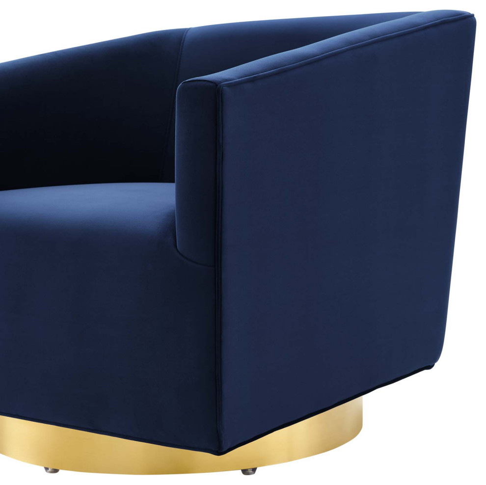 Armchair Accent Swivel Chair  Velvet  Gold Gray  Modern  Lounge Hospitality   Contemporary   Armchairs And Accent Chairs   by House Bound  Houzz