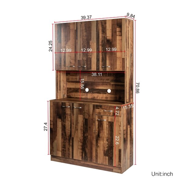 Tall Wardrobe and Kitchen Cabinet with 1-Open Shelves and 1-Drawer - - 36561314