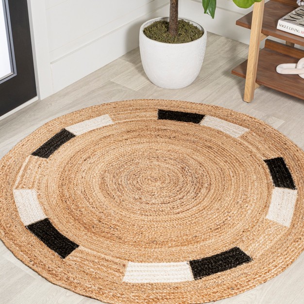 Porto Geometric Jute Circle Jonathan Y