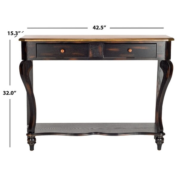 SAFAVIEH Katie Dark Brown Wood Console Table.