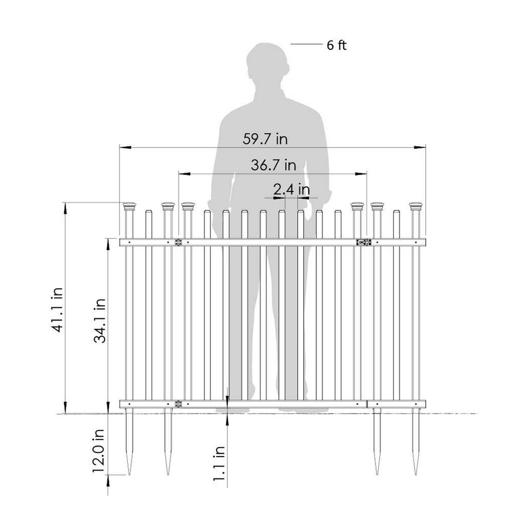 Zippity Outdoor Products 4.7 ft. x 3.4 ft. White Vinyl Burbank Fence Gate ZP19071