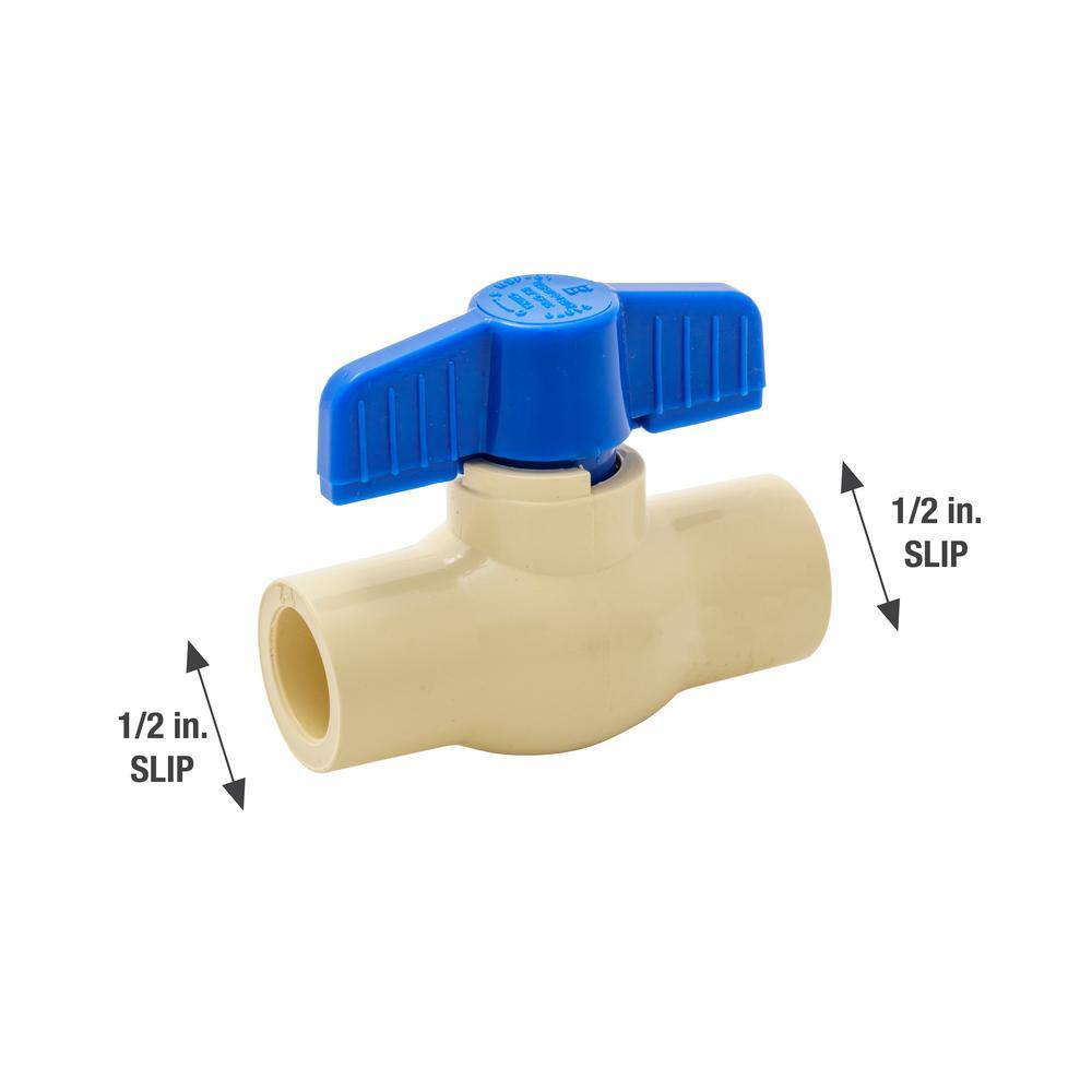 Everbilt 12 in. CPVC Solvent x Solvent Ball Valve 107-123EB