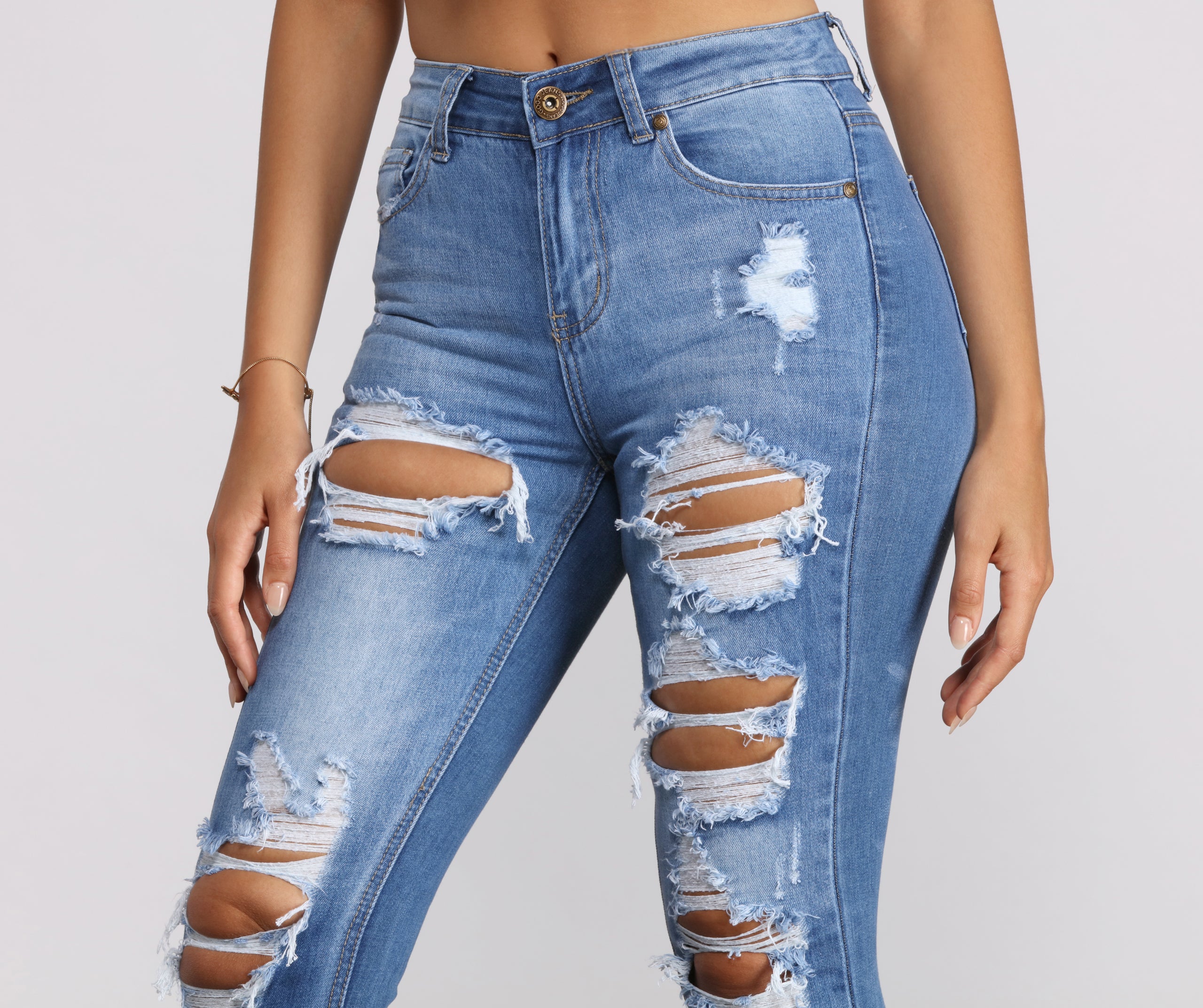 Major Destruction High Rise Skinny Jeans