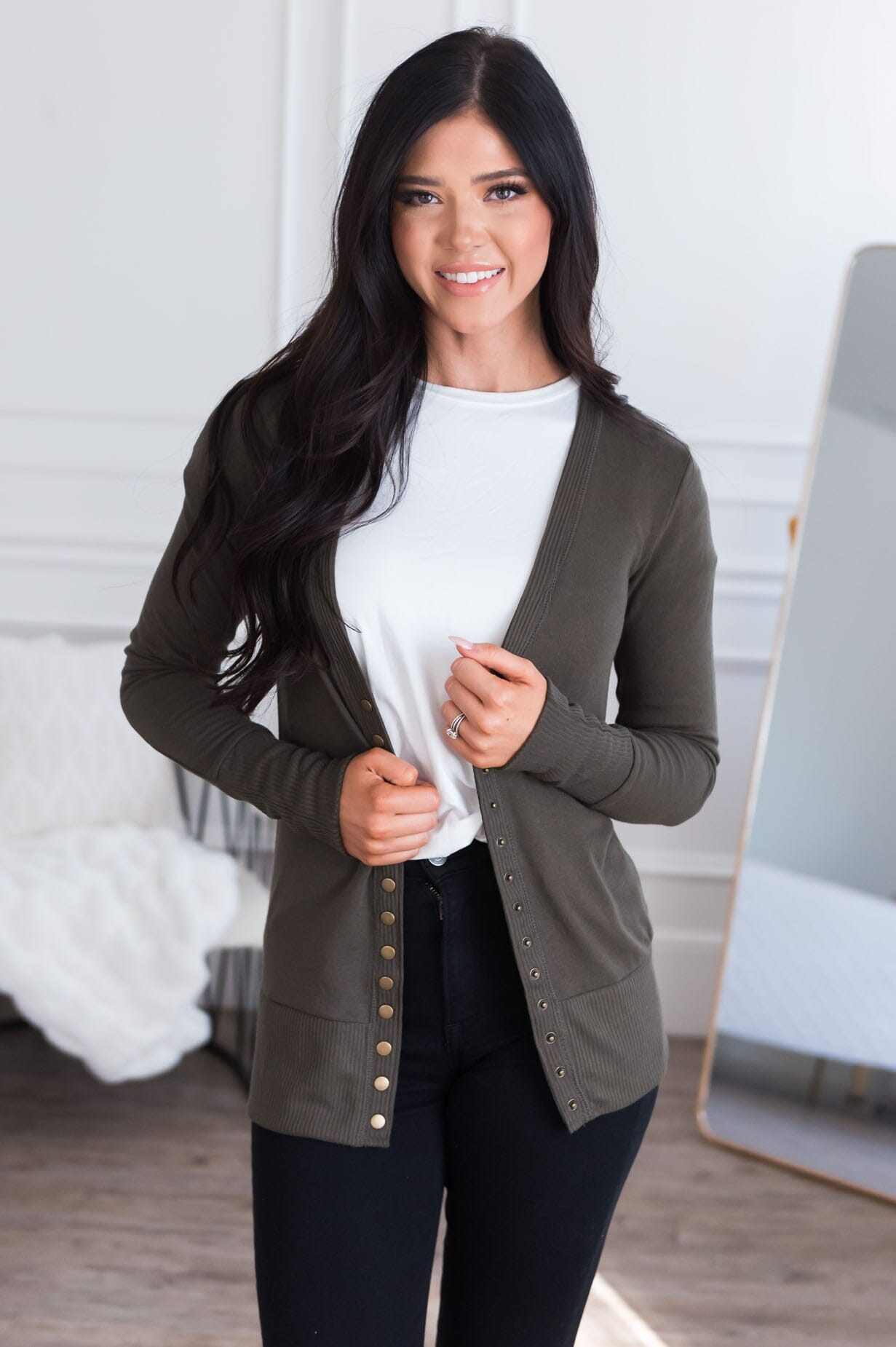 Free Soul Modest Button Cardigan