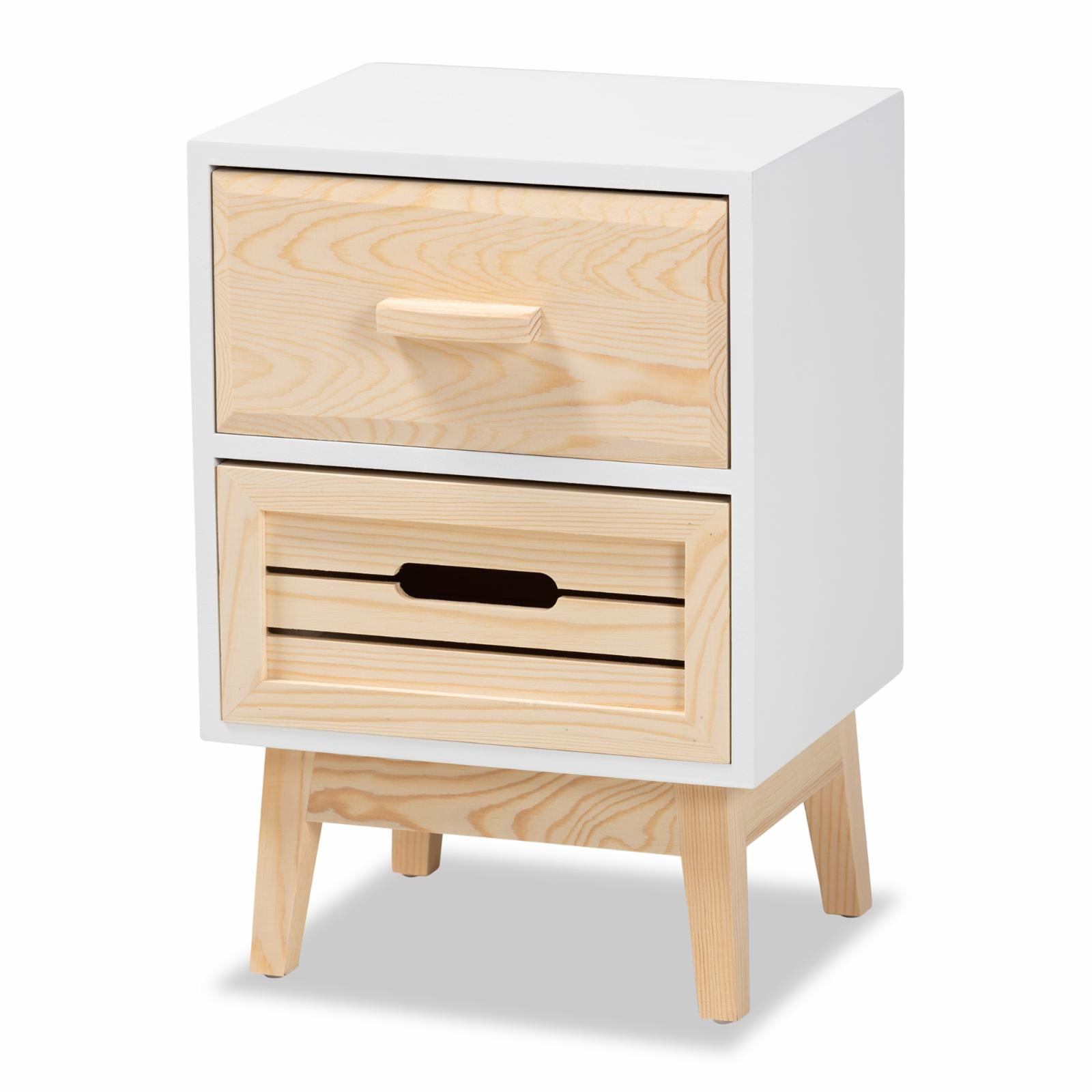 Baxton Studio Kalida 2-Drawer Nightstand