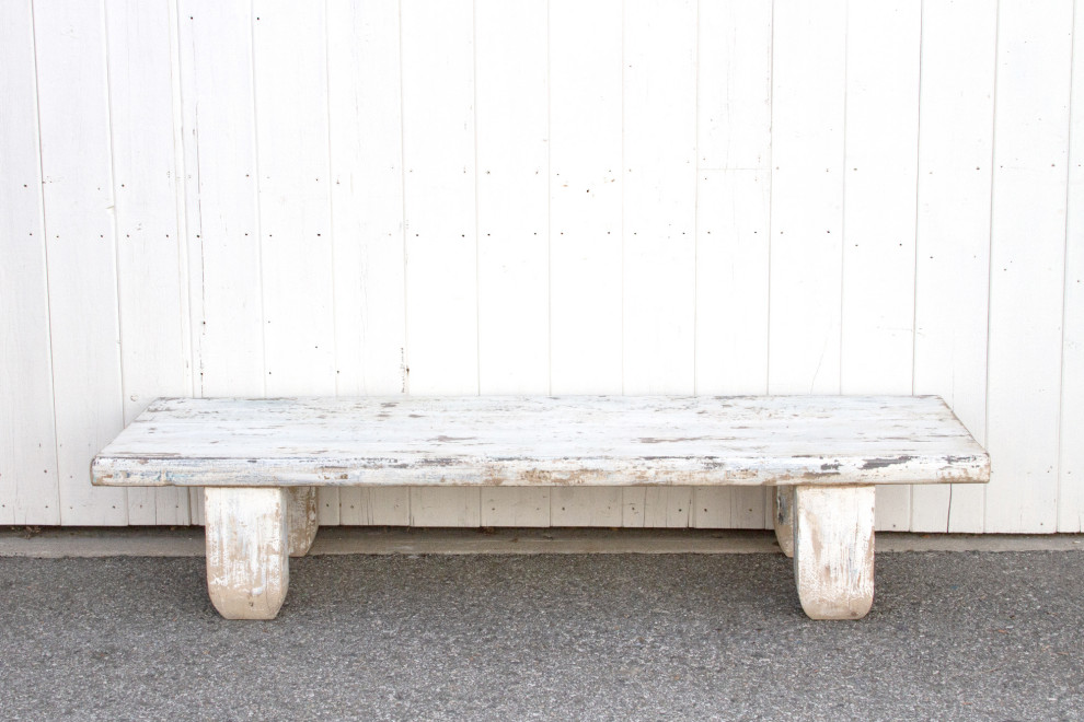 Aged White Farmhouse Style Coffee Table   Farmhouse   Coffee Tables   by De cor  Houzz