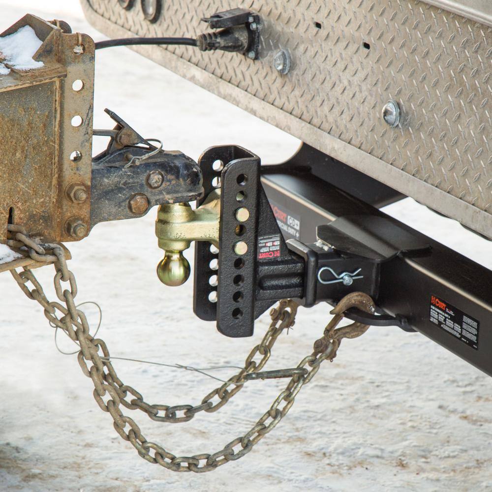 CURT Adjustable 6 in. Channel Mount Trailer Hitch with Dual Ball (2-12 in. Shank) 20000 lbs.Capacity 45902