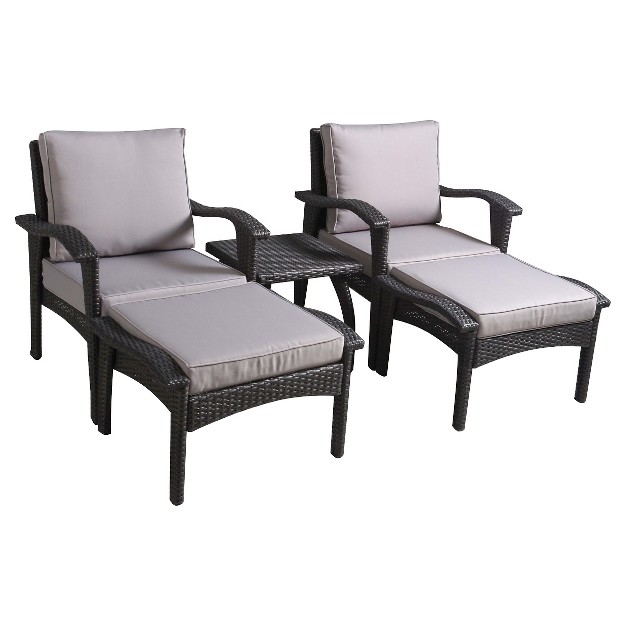 Honolulu 5pc Wicker Patio Seating Set With Cushions Gray Christopher Knight Home