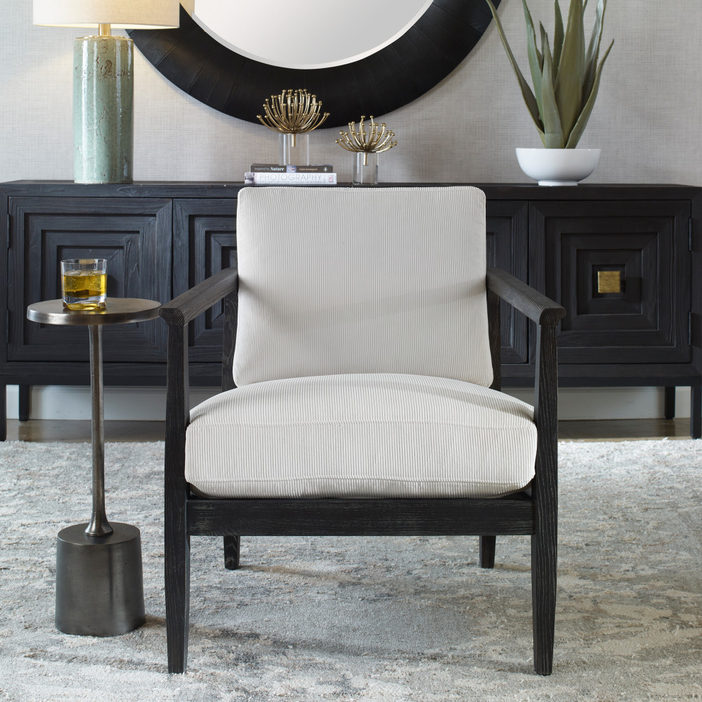 Uttermost Brunei White Accent Chair   Midcentury   Armchairs And Accent Chairs   by Uttermost  Houzz