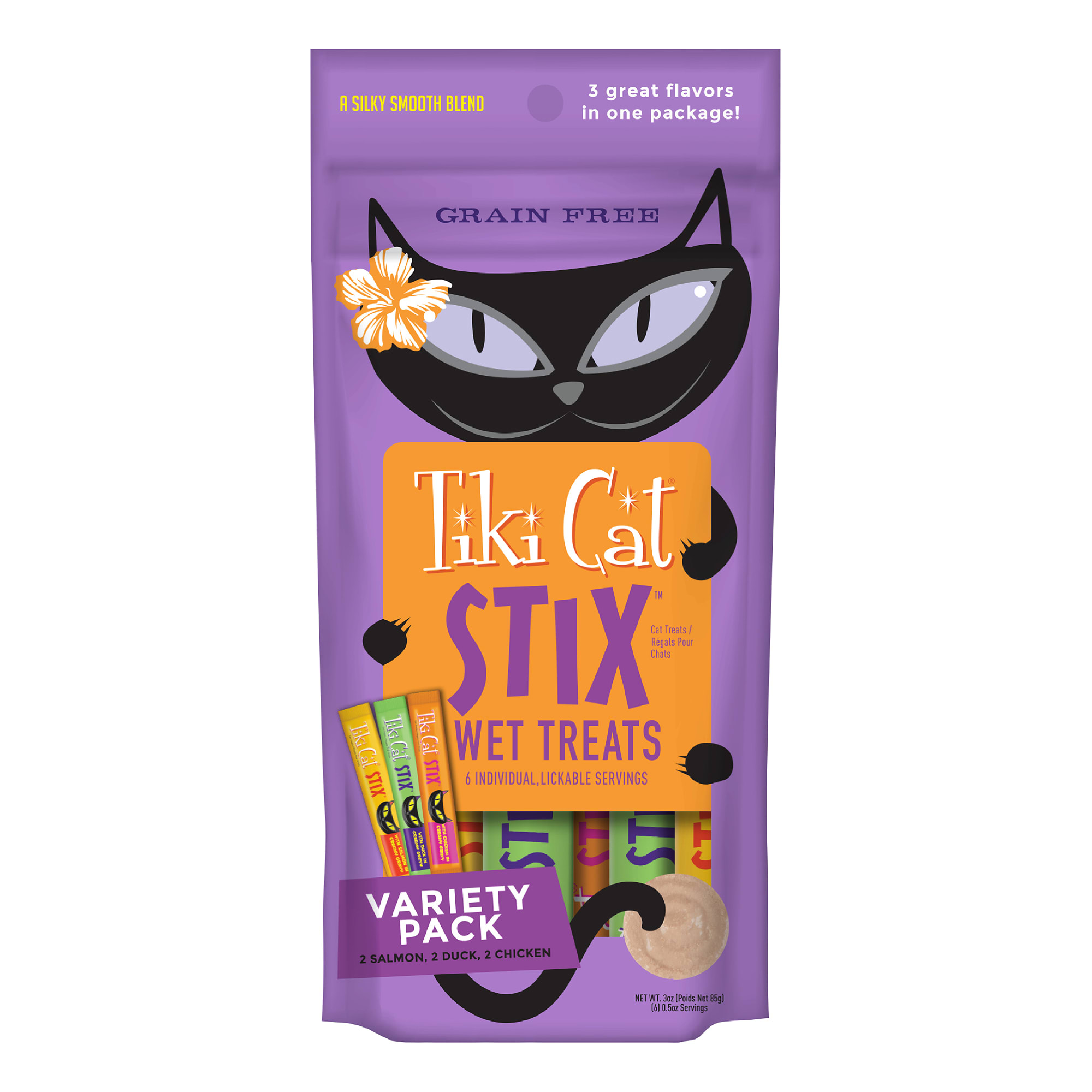 Tiki Cat Stix Treats Variety Pack， 0.5 oz.， Count of 6