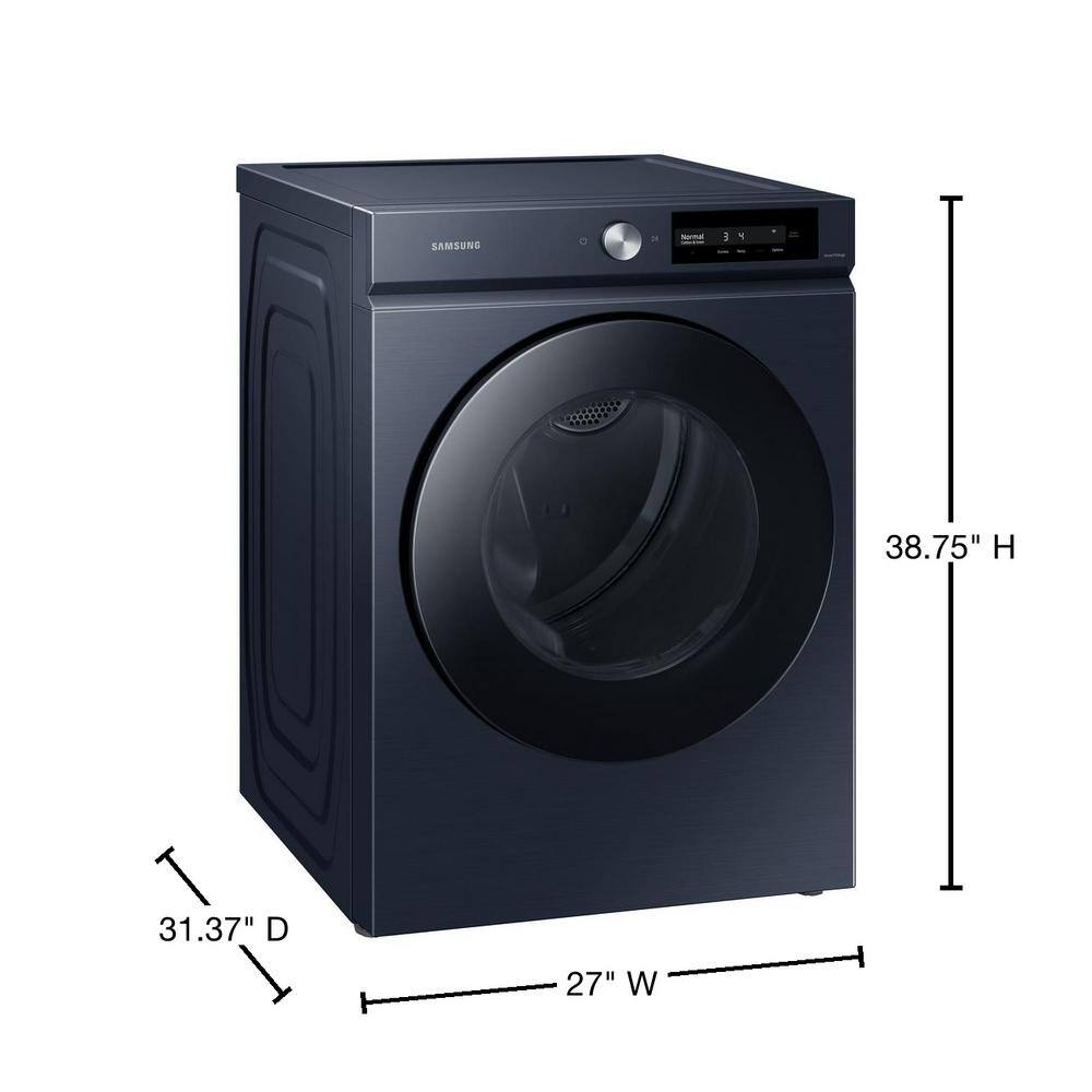  Bespoke 7.5 cu. ft. Large Capacity Vented Gas Dryer in Brushed Navy with Super Speed Dry and AI Smart Dial DVG46BB6700D