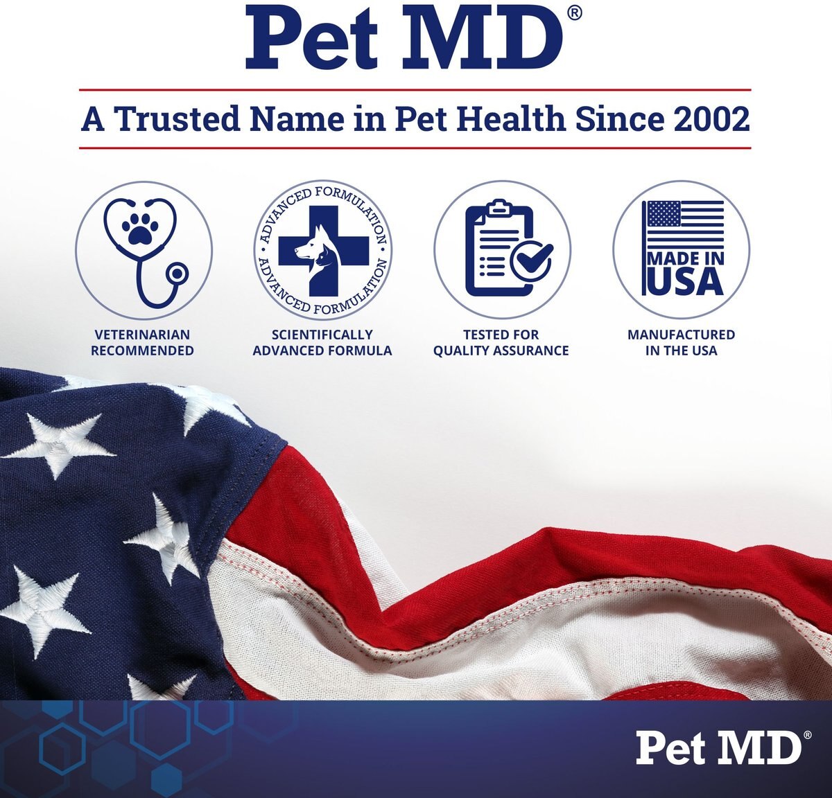 Pet MD Chlorhexidine Dog and Cat Wipes， 100 Count