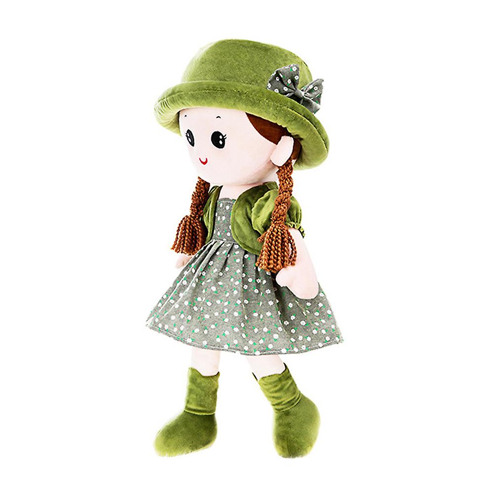 Plush Doll Costume Girl Birthday Gift Cute Princess Doll Floral Skirt Bow Hat Set Navy Clothes Hat 35cm