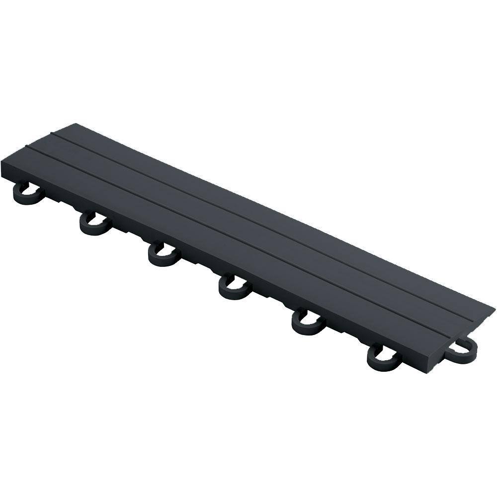 Swisstrax 2.75 in. x 12 in. Slate Grey Looped Polypropylene Ramp Edging for Diamondtrax Home Modular Flooring (10-Pack) HOME-DMD-SG-10LP