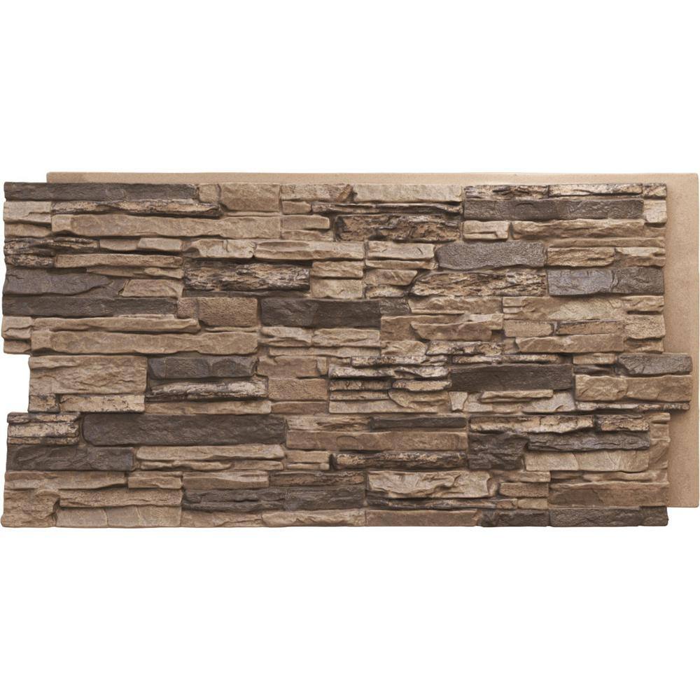 Ekena Millwork 45-34 in. x 24-12 in. Canyon Ridge Stacked Stone Stonewall Faux Stone Siding Panel PNU24X48CNSR