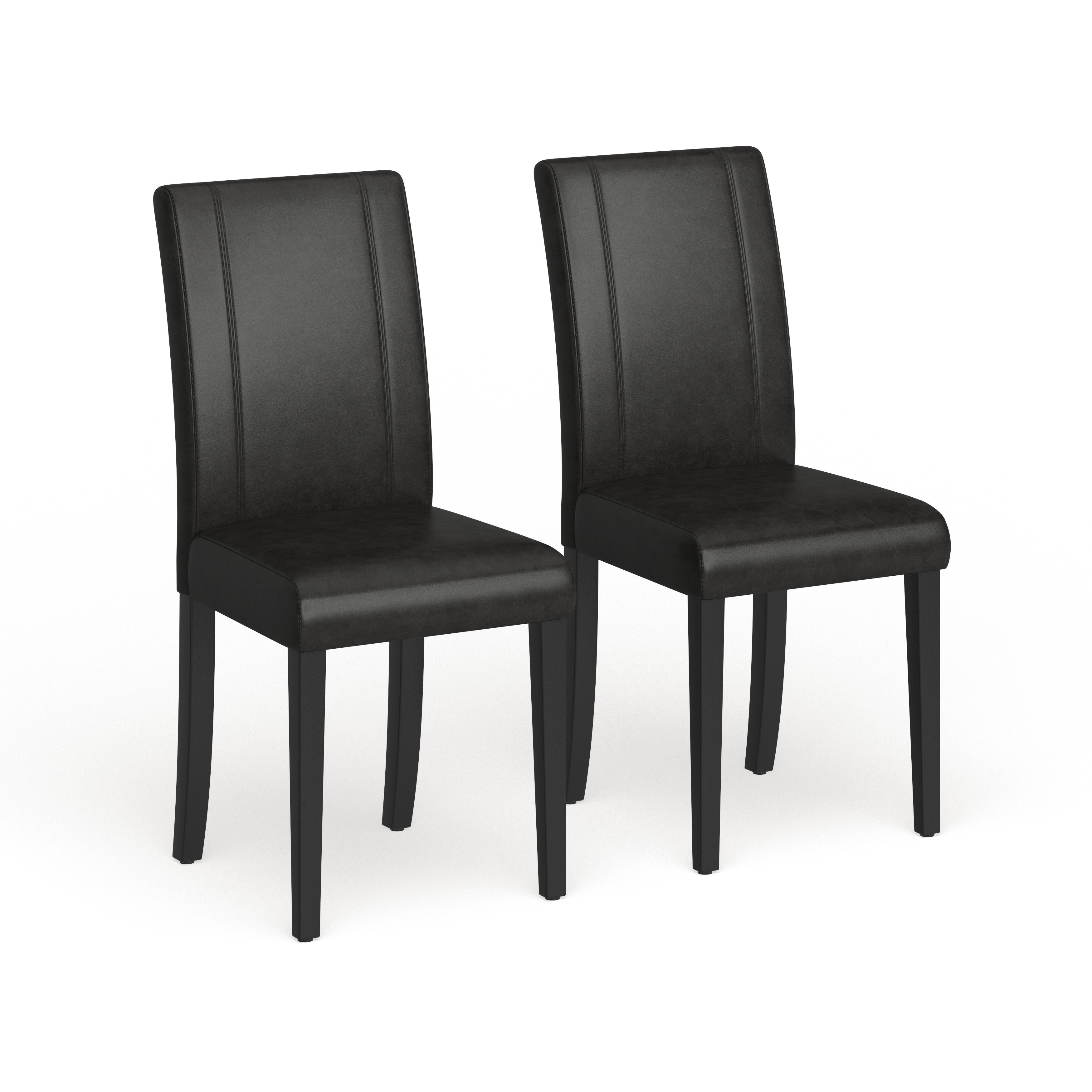 Roundhill Furniture Urban-Style Solid Wood Leatherette Small Padded Parson Chairs (Set of 2)