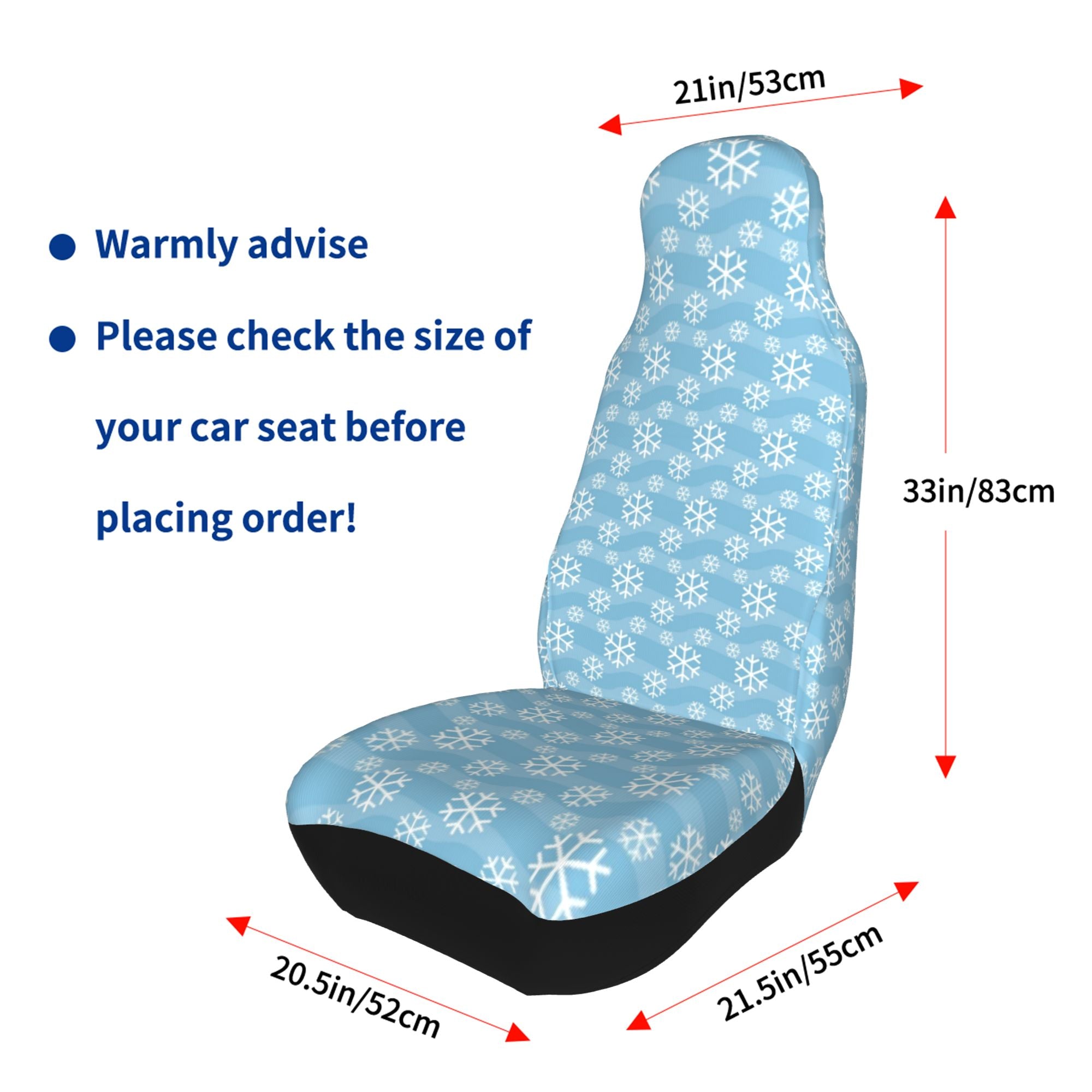 ZICANCN Car Seat Cover Snowflakes Winter Car Front Seat Covers Protectors ， Automotive Seat Covers for Cars Trucks Suv