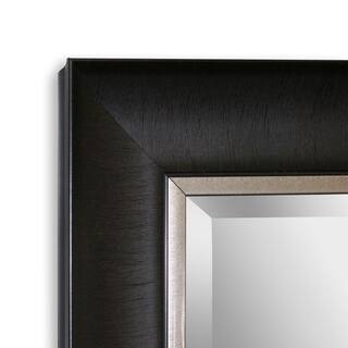 Deco Mirror Alderton 29 in. W x 35 in. H Framed Rectangular Beveled Edge Bathroom Vanity Mirror in BlackSilver 8876