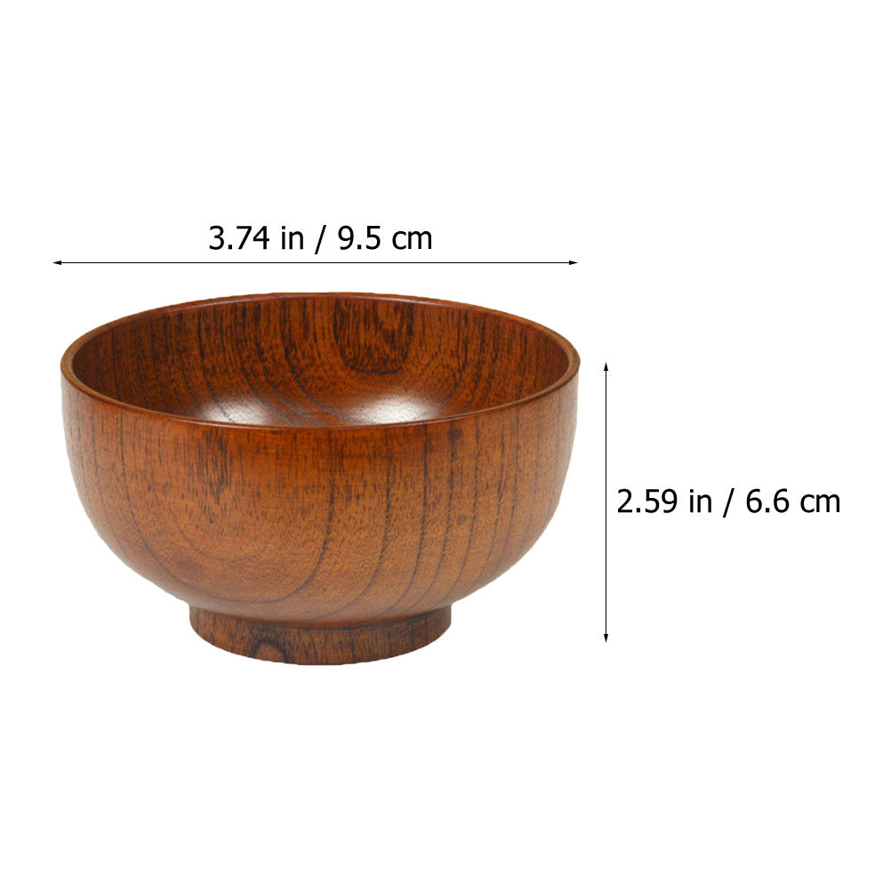 1pc Delicate Wooden Bowl Japanese Style Wooden Bowl Food Container Tableware