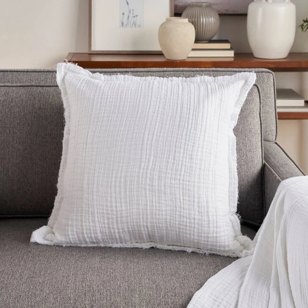 Oversize Sofia Four Layer Muslin Square Throw Pillow Cover