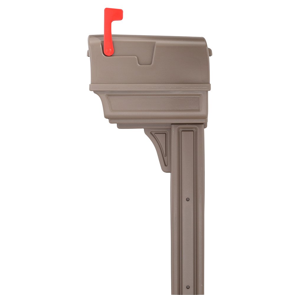 Gibraltar Gibraltar Gentry Plastic Post and Box Combo Mocha Mailbox w/Post 50 in. H x 11-1/2 in. W x 21-3/4 in. L