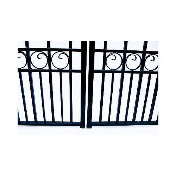 ALEKO Paris Style 18 ft. x 6 ft. Black Steel Dual Driveway Fence Gate DG18PARD-HD