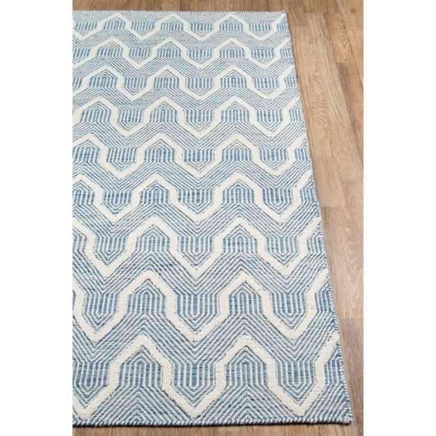 Langdon Prince Hand Woven Wool Area Rug Blue Erin Gates By Momeni