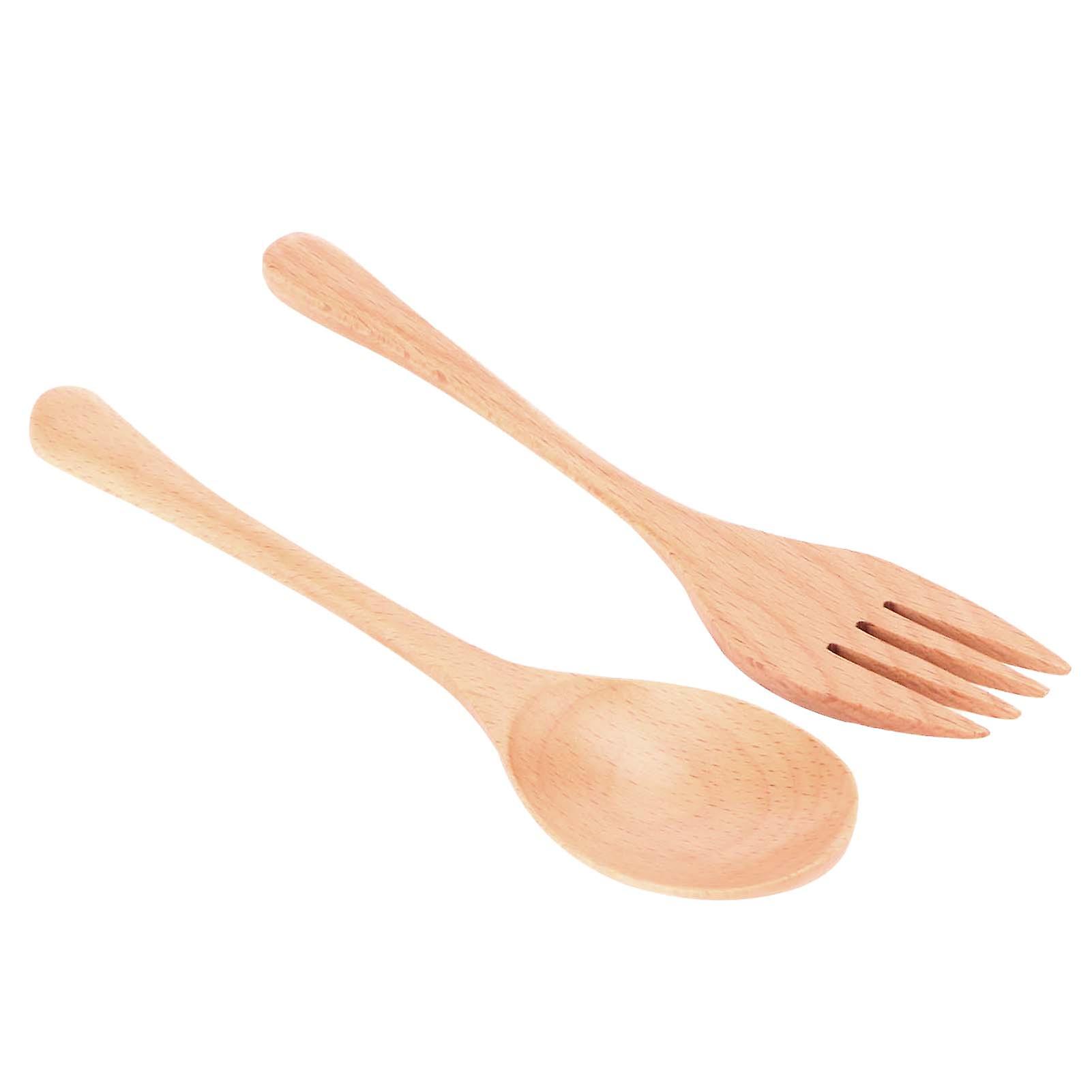 2pcs Wooden Spoon Fork Reusable Japanesestyle Tableware Kitchen Utensil For Home Restaurant