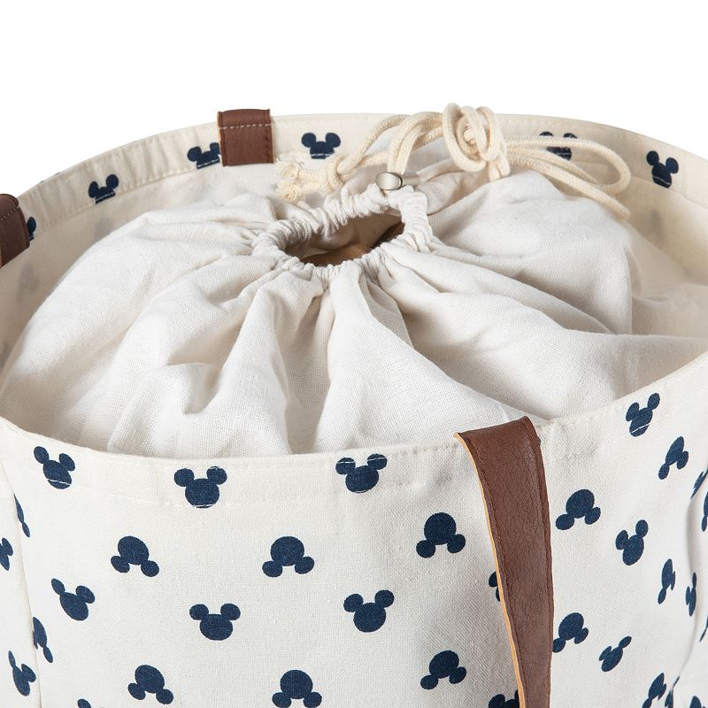 Disney's Mickey Mouse Silhouette Coronado Canvas and Willow Basket Tote by Picnic Time